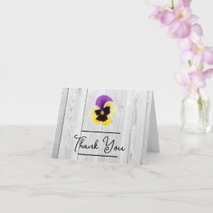 Rustige Paarse en gele Pansy Hartelijk dank Kaart