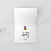 Rustige Paarse en gele Pansy Hartelijk dank Kaart (Binnen)