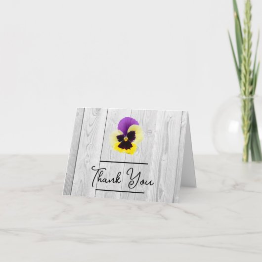 Rustige Paarse en gele Pansy Hartelijk dank Kaart (Voorkant)