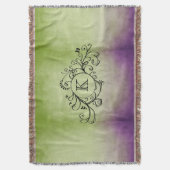 Rustige Paarse en groene Bohemiaanse Vlaanderen Deken (Voorkant Verticaal)