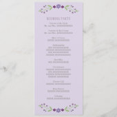 Rustige Paarse en groene Floral Wedding Programmakaart (Achterkant)