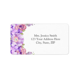 Rustige Paarse Floral Return Address Label