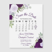 Rustige Paarse Floral sparen de Magnet van de Kale (Voorkant)