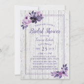 Rustige Paarse Floral Spring Wedding Vrijgezellenf Kaart (Voorkant)