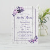 Rustige Paarse Floral Spring Wedding Vrijgezellenf Kaart (Staand voorkant)