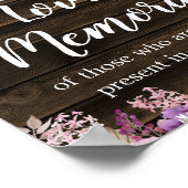 Rustige Paarse Floral String Light Wedding Memoria Poster (Hoek)