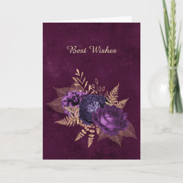 Rustige Paarse Floral Wedding Gefeliciteerd Kaart