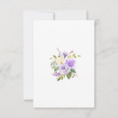 Rustige Paarse Floral Wedding RSVP Kaartje (Achterkant)