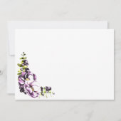 Rustige Paarse Floral Wedding Save The Date (Achterkant)