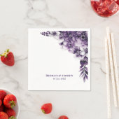 Rustige Paarse Floral Wedding Servet (Insitu)