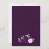 Rustige Paarse Floral Wreath Elegant Boho Wedding Kaart (Achterkant)