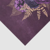 Rustige Paarse Goud Grafische Floral Tissuepapier (Detail)