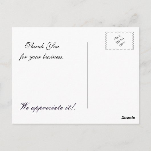 Rustige paarse goudhandel Hartelijk dankKaarten Briefkaart (Achterkant)