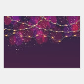 Rustige Paarse gradiënt Gold Neon Verlichtingscade Inpakpapier Vel (Voorkant 2)