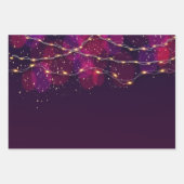 Rustige Paarse gradiënt Gold Neon Verlichtingscade Inpakpapier Vel (Voorkant)