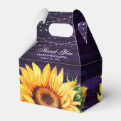Rustige Paarse houten zonnebloem Weddenbox Bedankdoosjes (Achterkant)