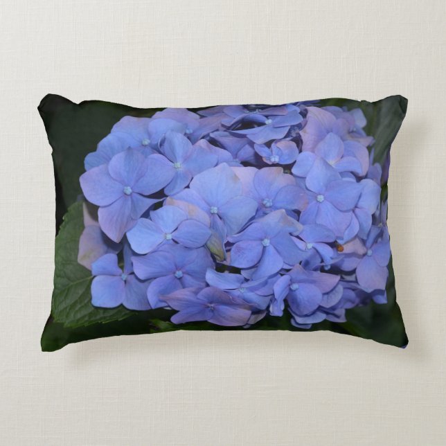 Rustige Paarse Hydrangea macrophylla Accent Kussen (Voorkant)