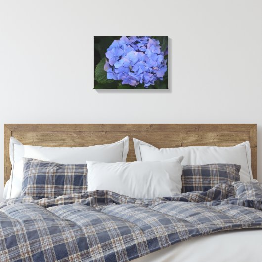 Rustige Paarse Hydrangea macrophylla Canvas Afdruk (Insitu (Slaapkamer))