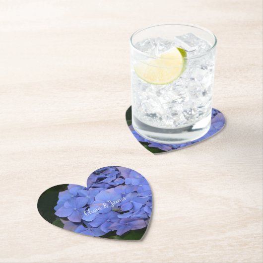 Rustige Paarse Hydrangea macrophylla Kartonnen Onderzetters (Insitu)