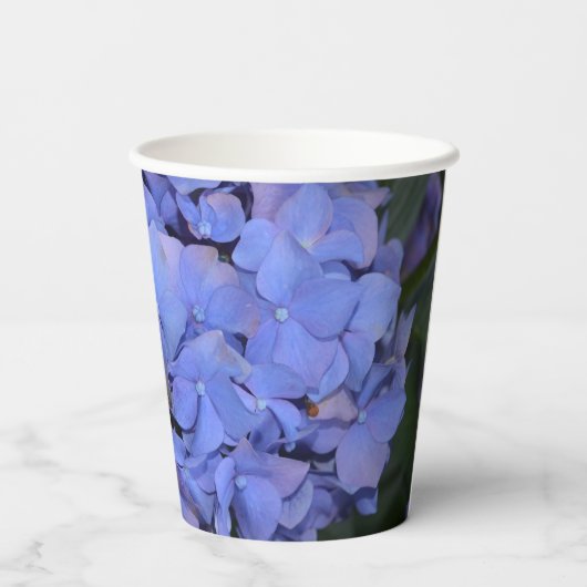 Rustige Paarse Hydrangea macrophylla Papieren Bekers (Achterkant)