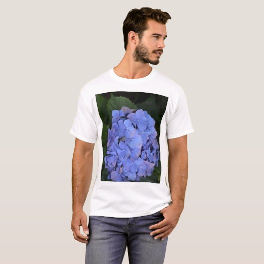 Rustige Paarse Hydrangea macrophylla T-Shirt (Voorkant volledig)