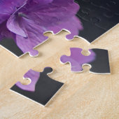 Rustige Paarse hydrangea op foto van Mason Jar Legpuzzel (Zijkant)