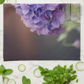 Rustige Paarse hydrangea op foto van Mason Jar Theedoek (Gevouwen)