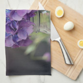 Rustige Paarse hydrangea op foto van Mason Jar Theedoek (Quarter Fold)