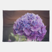 Rustige Paarse hydrangea op foto van Mason Jar Theedoek (Horizontaal)