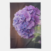 Rustige Paarse hydrangea op foto van Mason Jar Theedoek (Verticaal)