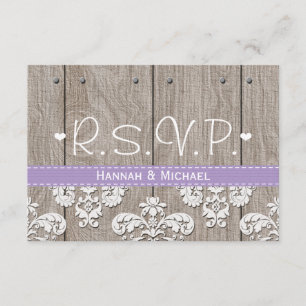 Rustige Paarse Hydrangea Wedding RSVP-reactiekaart RSVP Kaartje