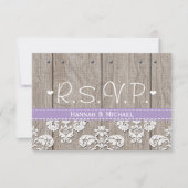 Rustige Paarse Hydrangea Wedding RSVP-reactiekaart RSVP Kaartje (Voorkant)