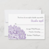 Rustige Paarse Hydrangea Wedding RSVP-reactiekaart RSVP Kaartje (Achterkant)