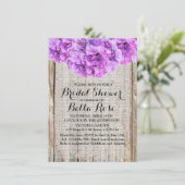 Rustige paarse hydrangeas vrijgezellenfeest ph1 kaart (Staand voorkant)