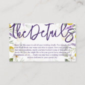 Rustige Paarse kalligrafiescript - Details bruilof Informatiekaartje (Voorkant)