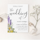 Rustige Paarse lavender en Lemons Wedding Kaart