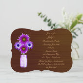Rustige Paarse Mason Jar Bachelorette Party nodigt Kaart (Staand voorkant)