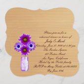 Rustige Paarse Mason Jar Rehearsal Dinner Invite Kaart (Voorkant / Achterkant)