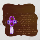 Rustige Paarse Mason Jar Rehearsal Dinner Invite Kaart (Voorkant / Achterkant)