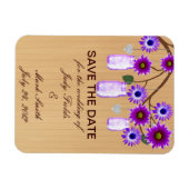 Rustige Paarse Mason Jars redden de datum Magnet Magneet (Horizontaal)