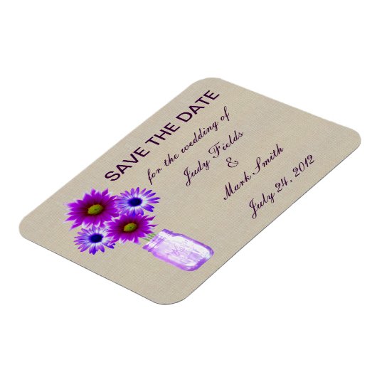 Rustige paarse metseljars Bewaar de datum-magneet Magneet (Linkerzijde)