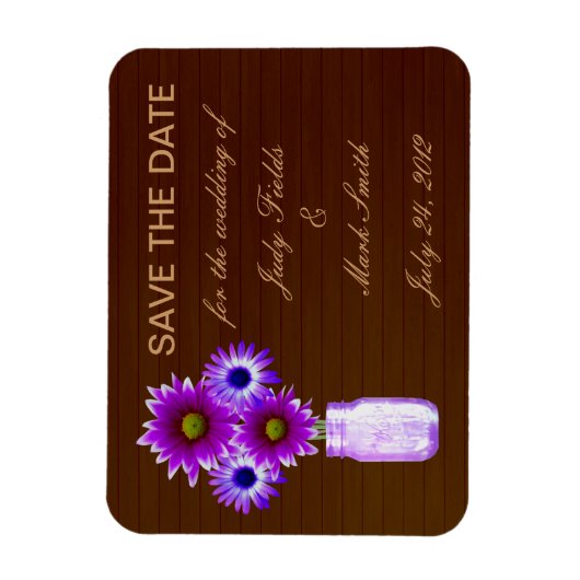 Rustige paarse metseljars Bewaar de datum-magneet Magneet (Verticaal)