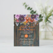 Rustige Paarse Oranje roze finale uitnodiging tot  (Staand voorkant)