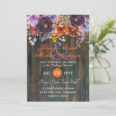 Rustige Paarse Oranje roze finale uitnodiging tot  (Staand voorkant)