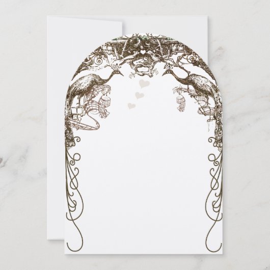 Rustige Paarse Peacock  Tortelduifjes Kaart (Achterkant)