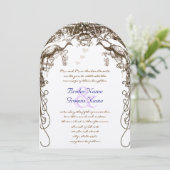 Rustige Paarse Peacock  Tortelduifjes Kaart (Staand voorkant)