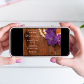 Rustige Paarse Periwinkle Flower Pearls Quinceaner Kaart