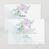 Rustige Paarse Roos Eucalyptus Leaves Baptism Foto Bedankkaart (Voorkant / Achterkant)