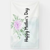 Rustige Paarse Roos Eucalyptus Moederdag Spandoek (Verticaal)