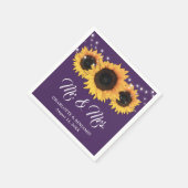 Rustige Paarse strijklichten Zonnebloem Weddenscha Servet (Hoek)